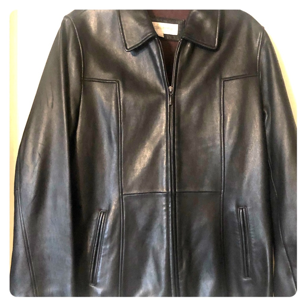 Lamb skin black leather jacket